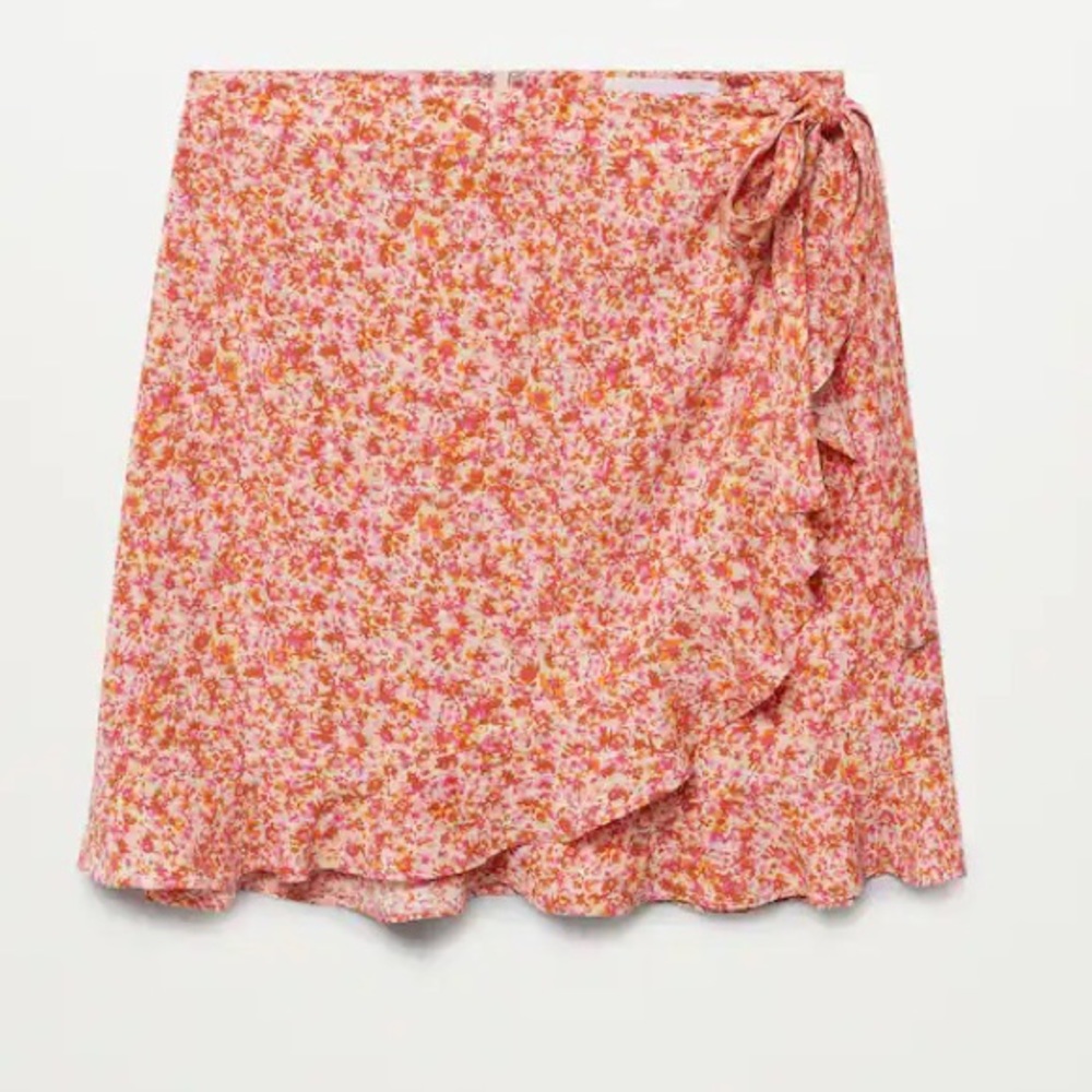 MANGO NWT Floral Wrap Mini Skirt